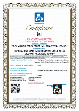 CE Declaration of Conformity — Fixtures, components and vises