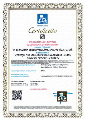 CE Declaration of Conformity — Die clamping and loading equipment
